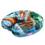 VIAGGI Tiger Grey 3D Print U Shaped Memory Foam Travel Neck and Neck Pain Relief Comfortable Super Soft Orthopedic Cervical Pillows